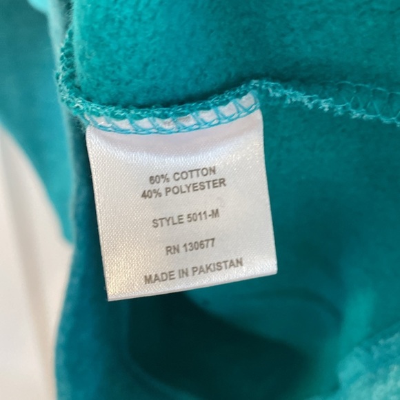 VINEYARD teal green hoodie with kangaroo pocket - Picture 8 of 8